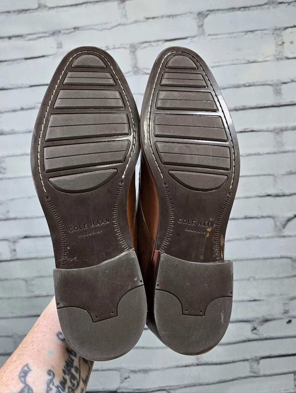 Cole Haan Lenox Hill Cap Toe Oxford Polished Leather British Brown Size 8.5